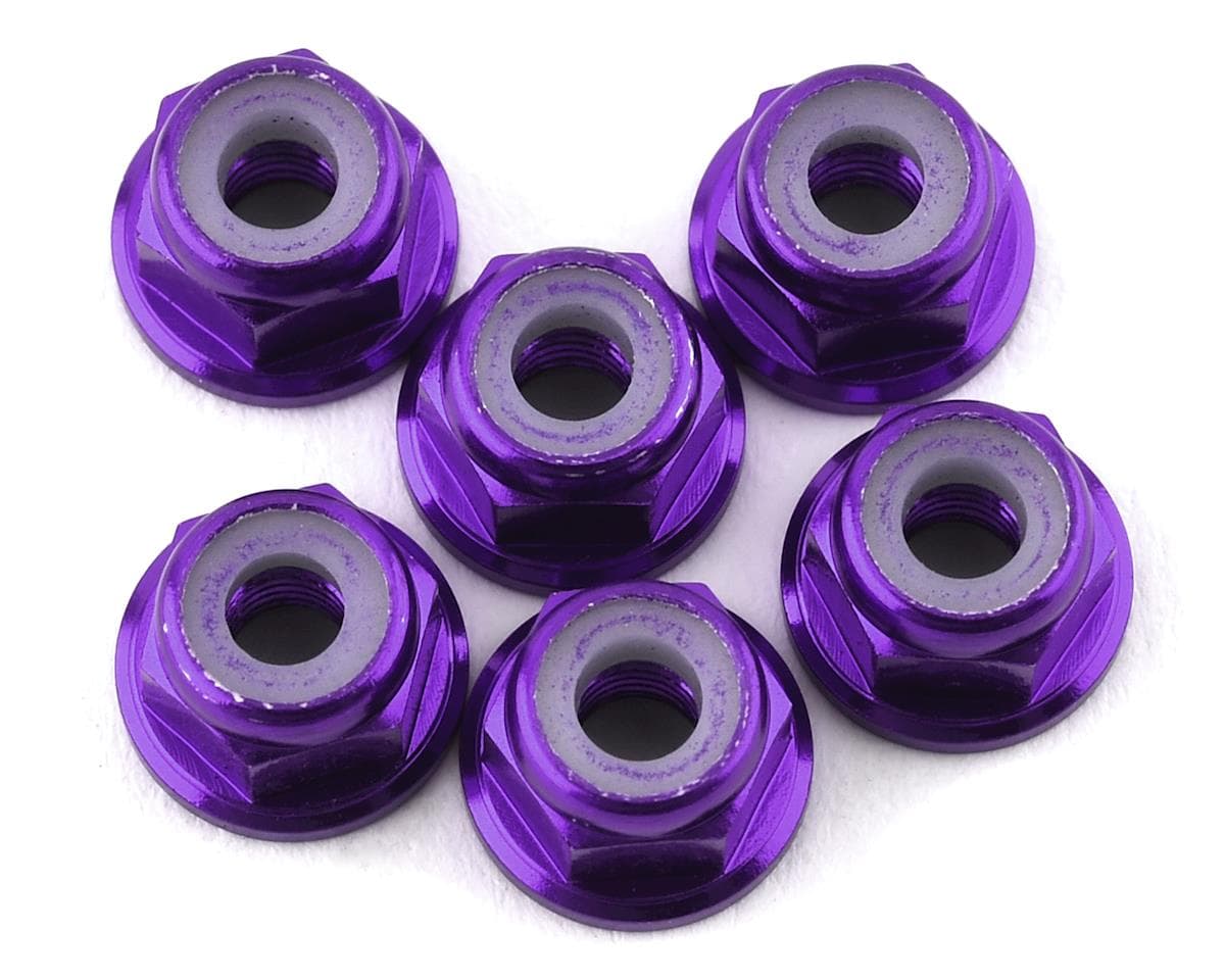 175RC Lightweight Aluminum M3 Flanged Lock Nuts (Purple) (6)