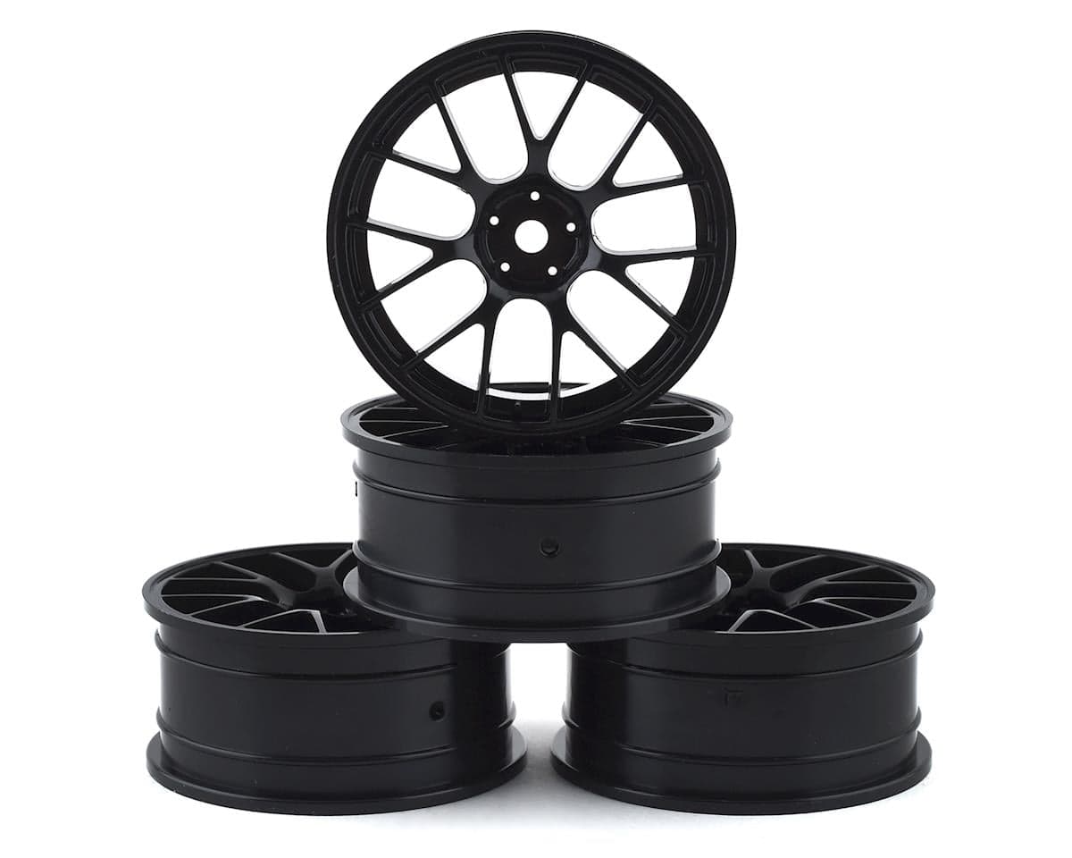 MST Black RE wheel 24mm (+0) (4) (0mm Offset) w/12mm Hex