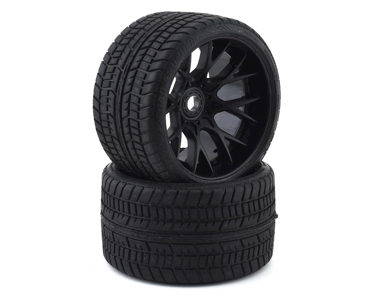 Sweep Road Crusher Belted Pre-Mounted Monster Truck Tires (Black) (2) (1/2 Offset) w/17mm Hex