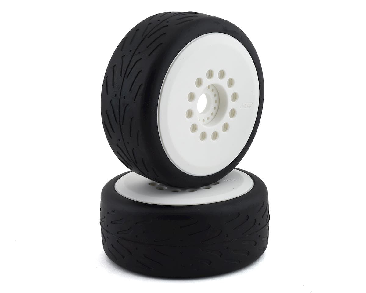 JConcepts Speed Claw Belted Tire Pre-Mounted w/Cheetah Speed-Run Wheel (White) (2)