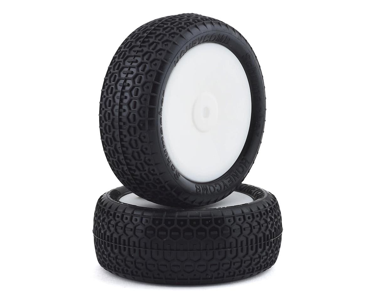 Schumacher Honeycomb Pre-Mounted 2.2" 4WD Front Buggy Tires (2) (Yellow) w/12mm Hex (Cragg Insert)