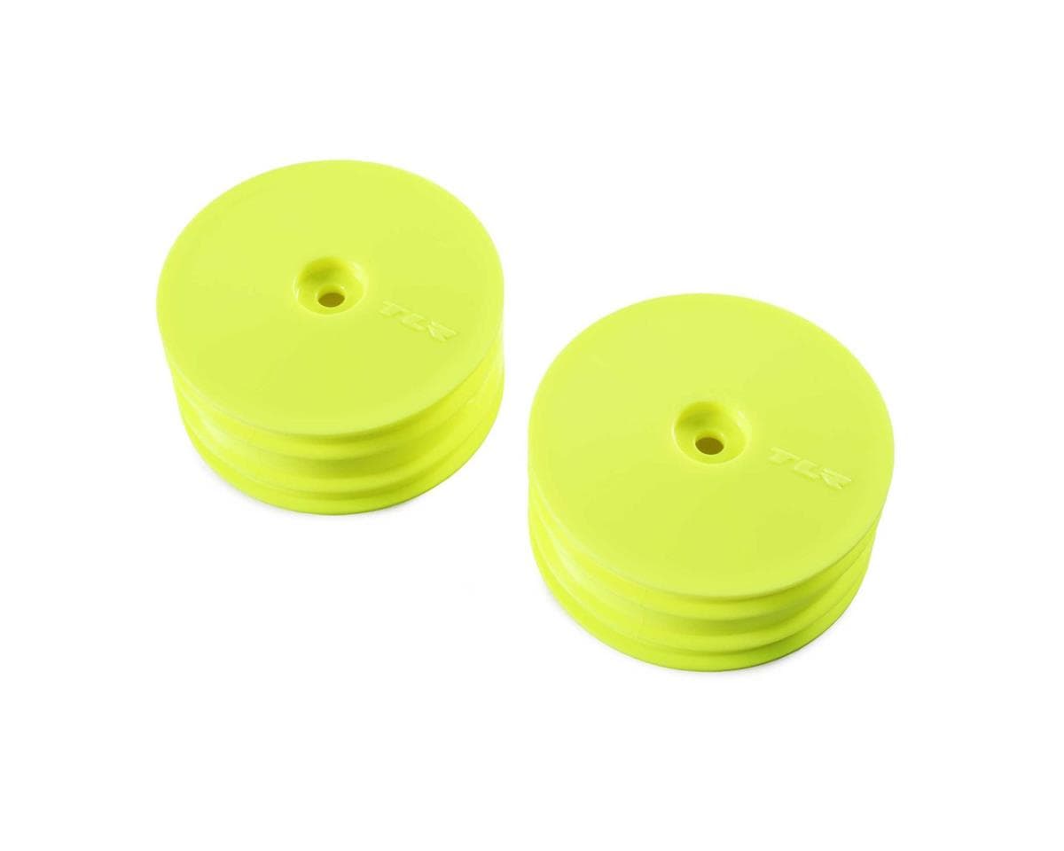 Team Losi Racing 22X-4 Front 4WD Buggy Wheels (2) (Yellow) w/12mm Hex