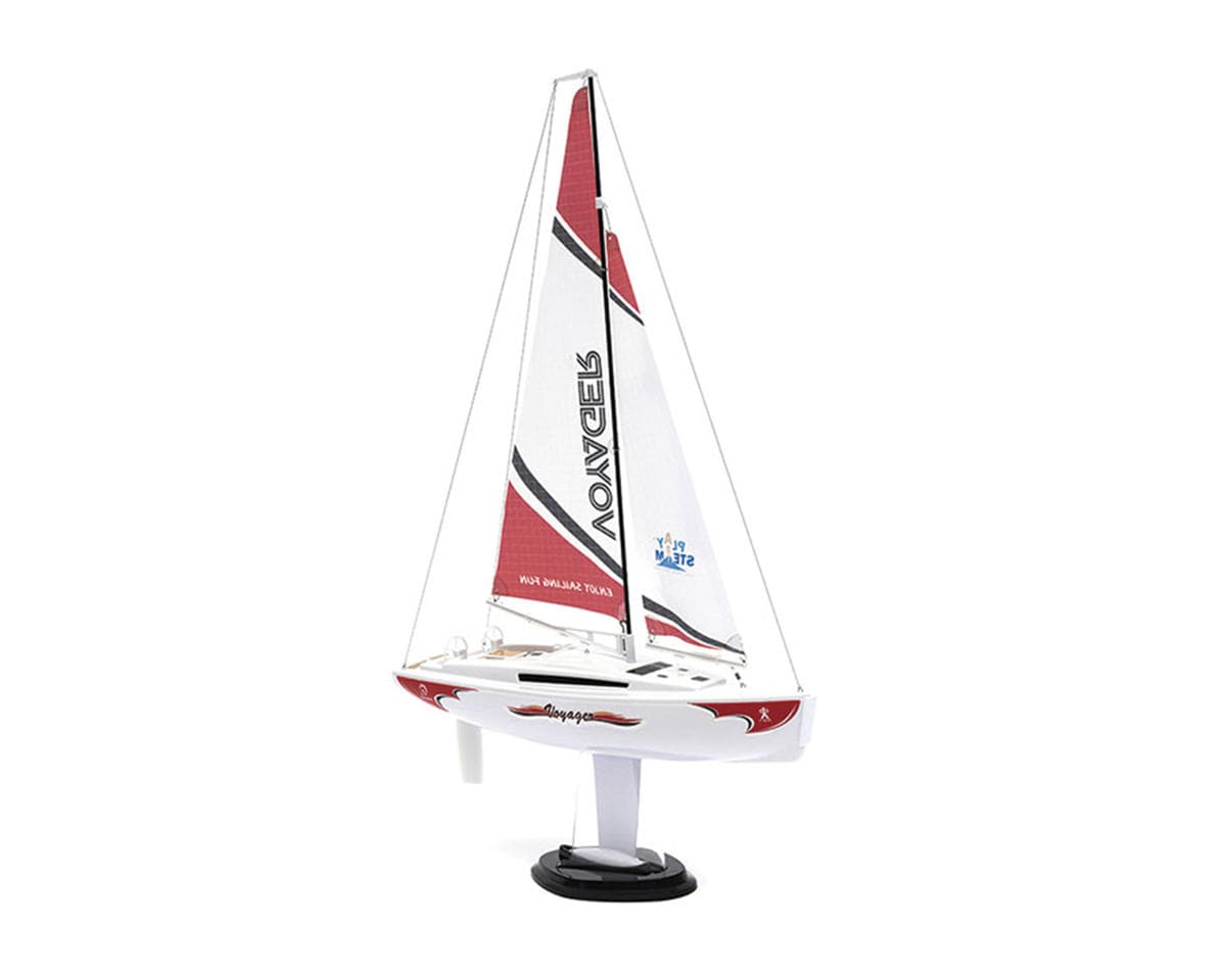 PlaySTEM Voyager 280 Sailboat w/2.4GHz Transmitter (Red)