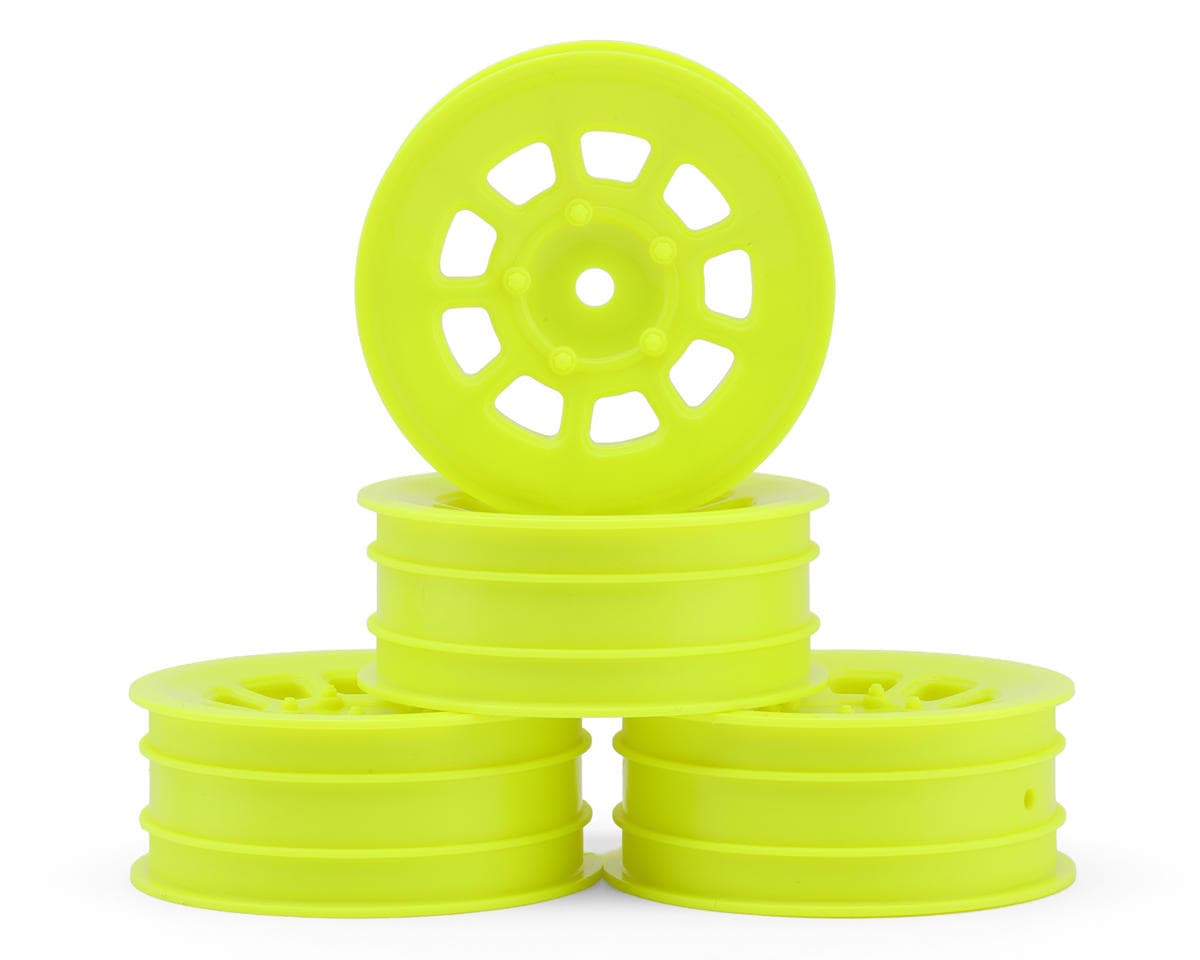 JConcepts 9 Shot 2.2 Dirt Oval Front Wheels (Yellow) (4) (B6.1/XB2/RB7/YZ2) w/12mm Hex
