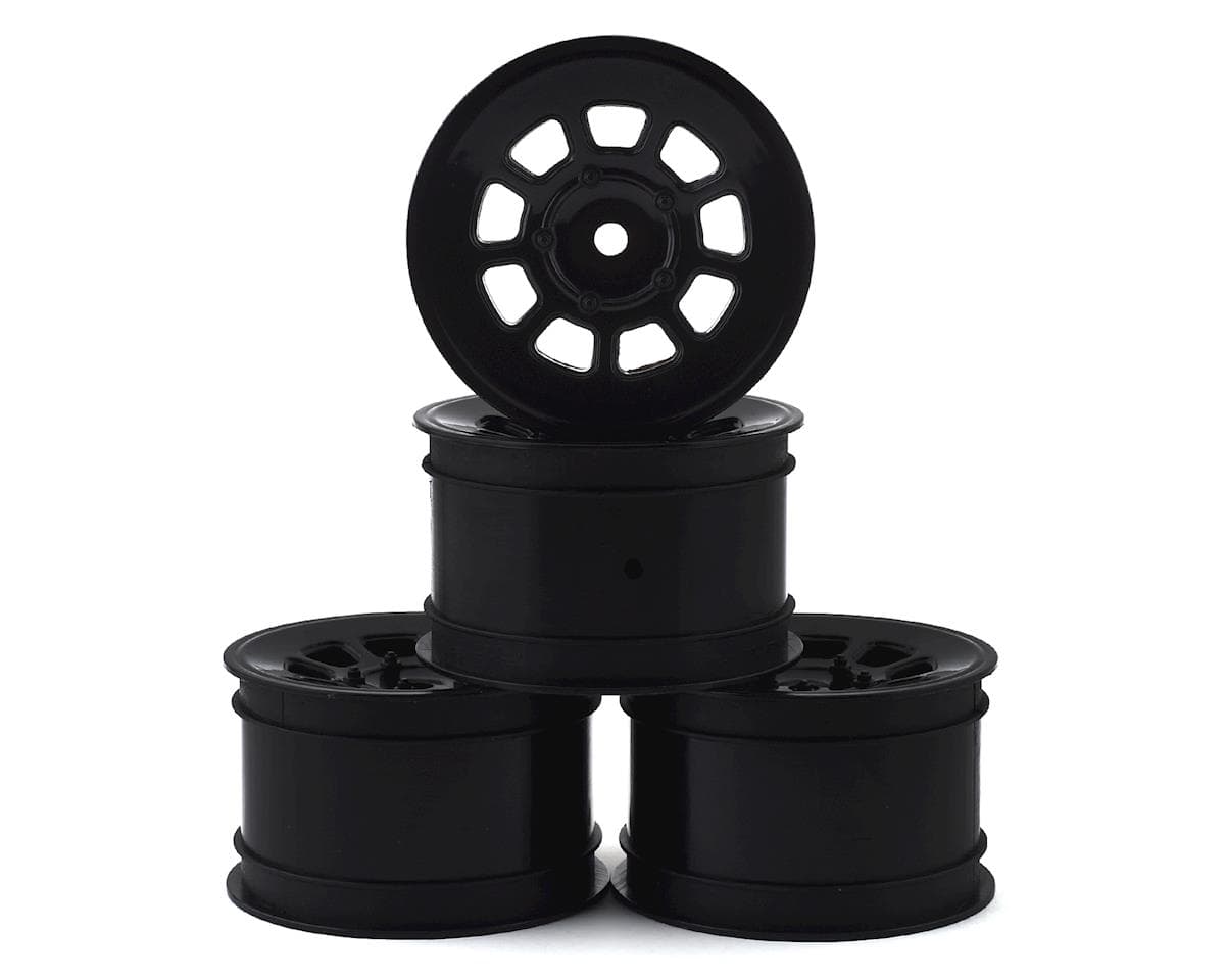 JConcepts 9 Shot 2.2 Dirt Oval Rear Wheels (Black) (4) (B6.1/XB2/RB7/YZ2) w/12mm Hex