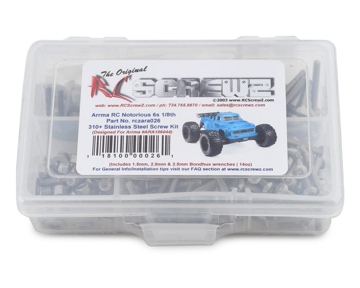 RC Screwz Arrma Notorious 6S Stainless Steel Screw Kit