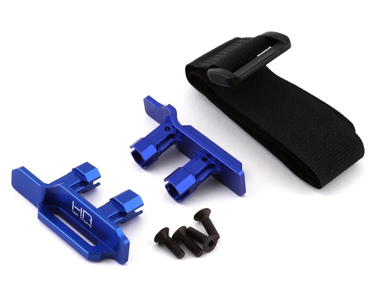 Hot Racing Tall Battery Hold-Downs for Traxxas Maxx (Blue)