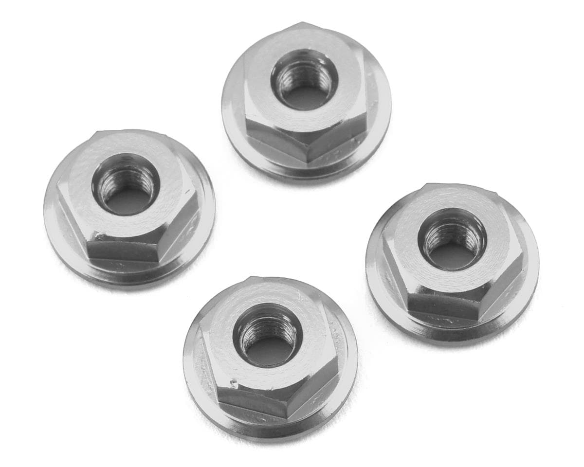 175RC Mini-T 2.0 Serrated Wheel Nuts (4) (SIlver)