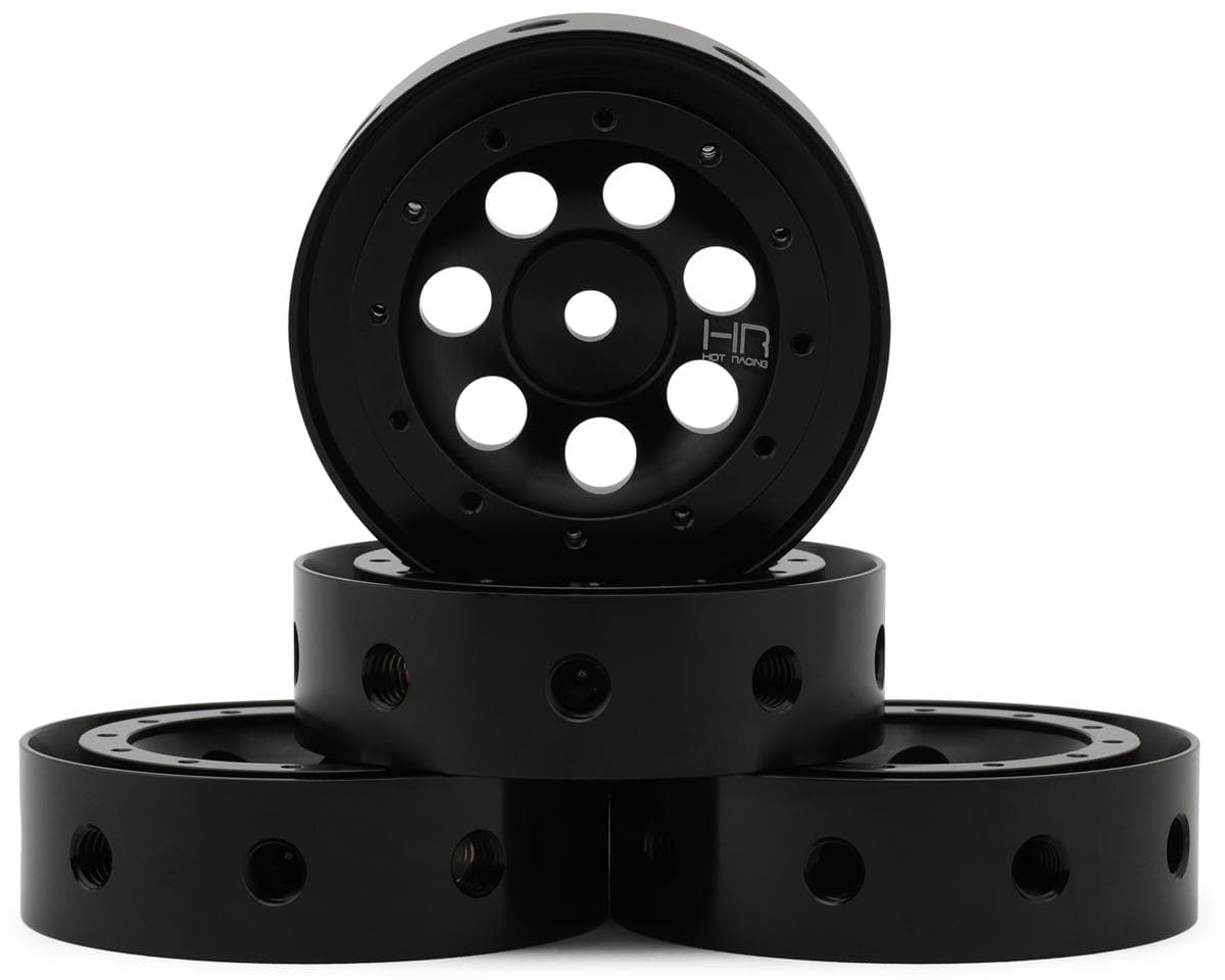 Hot Racing 1.9" Aluminum MRC Beadlock Wheels (Black) (4) w/12mm Hex