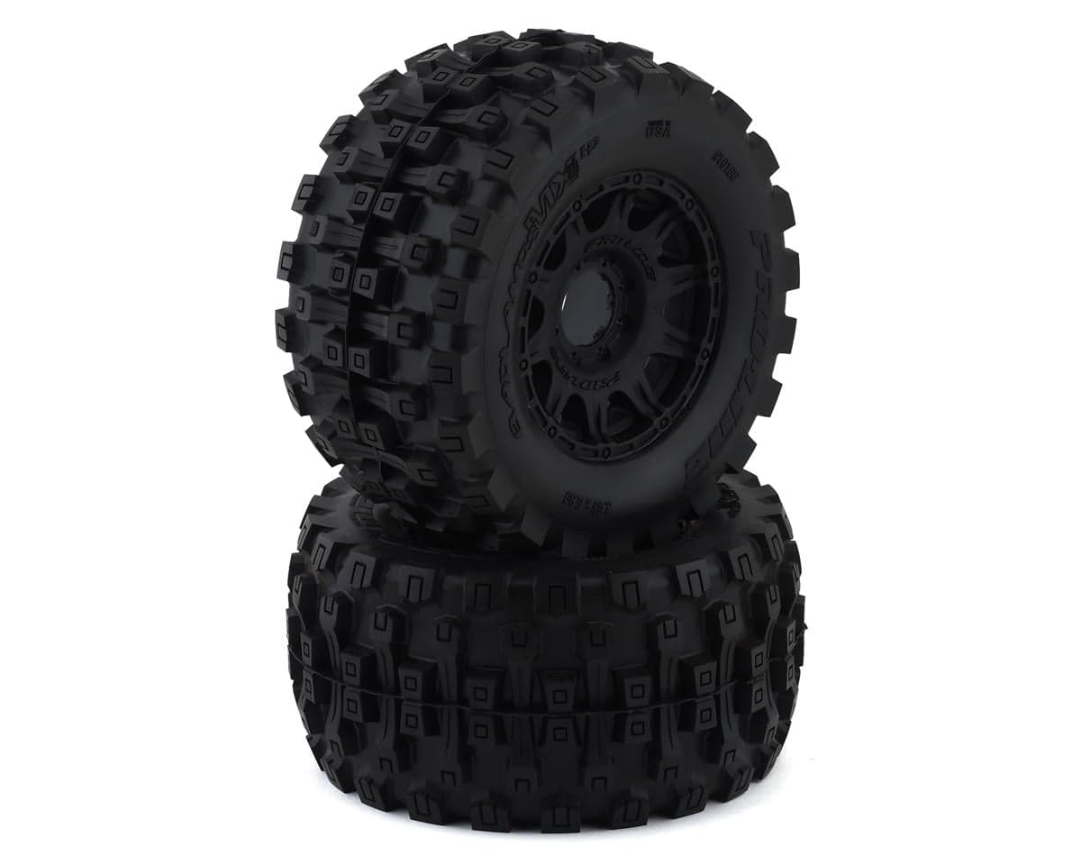 Pro-Line Badlands MX38 HP Belted 3.8" Pre-Mounted Truck Tires (2) (Black) (M2) w/Raid Wheels