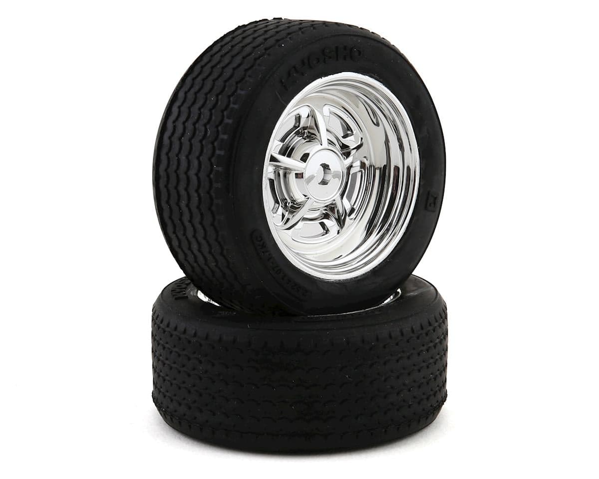 Kyosho Fazer Pre-Mounted Vintage Sedan Tires (Chrome) (2) (Medium) w/Rostyle 12mm Hex Wheels