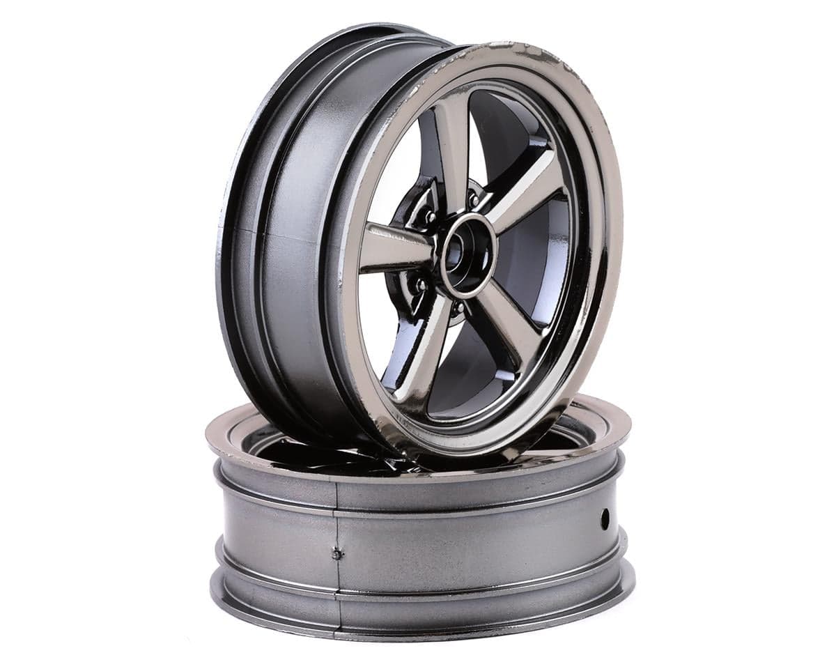 Team Associated DR10 2.2" Drag Racing Front Wheels (Black Chrome) (2) w/12mm Hex