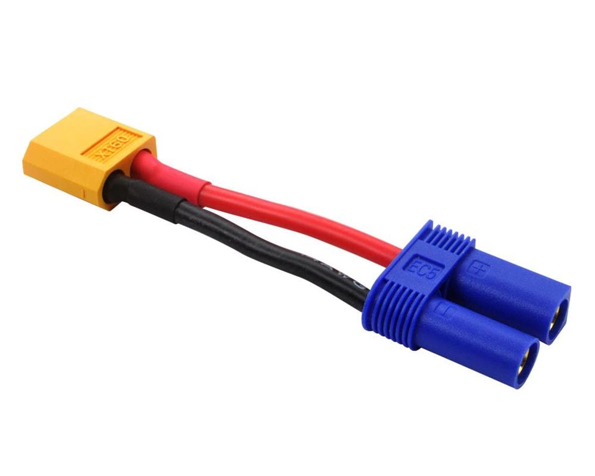 Common Sense RC EC5 Female to XT60 Male Connector Adapter (14AWG)