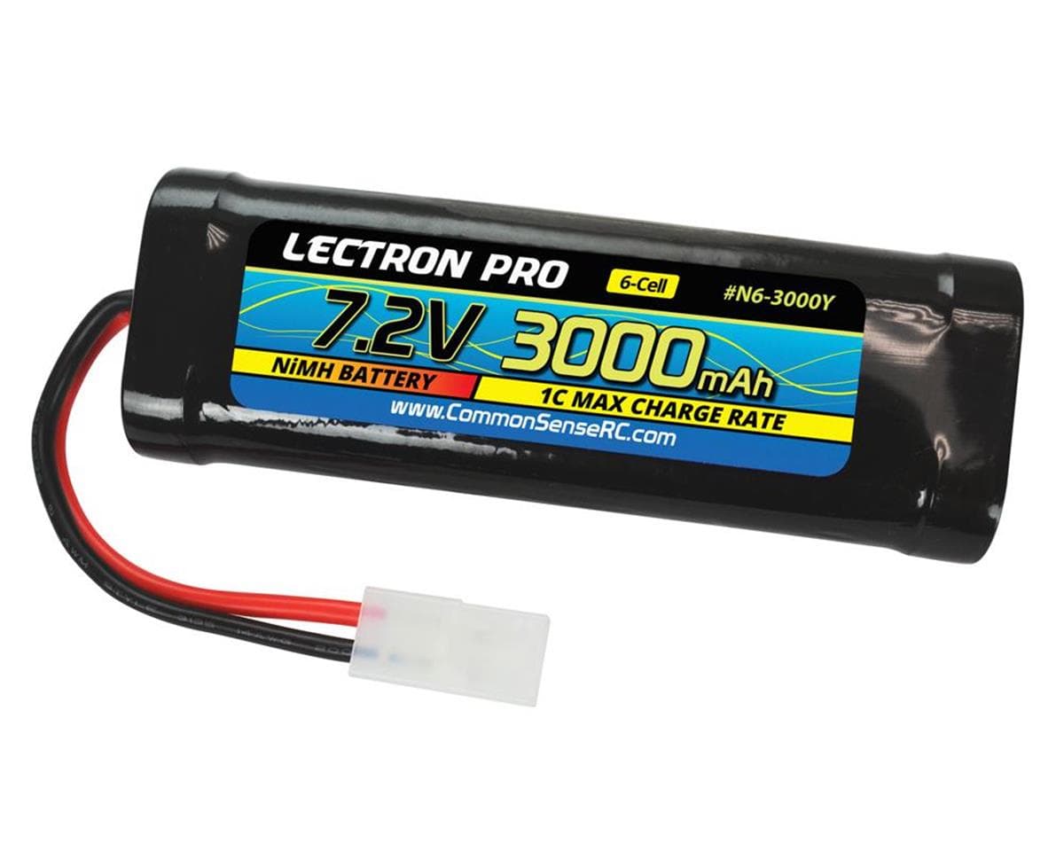 Common Sense RC Lectron Pro 6-Cell Hump Pack NiMH Battery (7.2V/3000mAh) w/Tamiya Connector