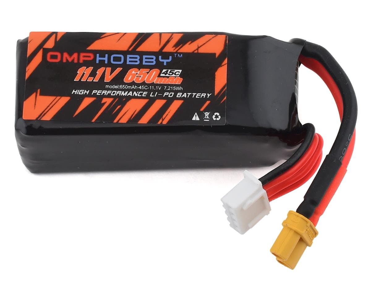 OMPHobby 3s LiPo Battery 45C (11.1V/650mAh) w/XT30 Connector