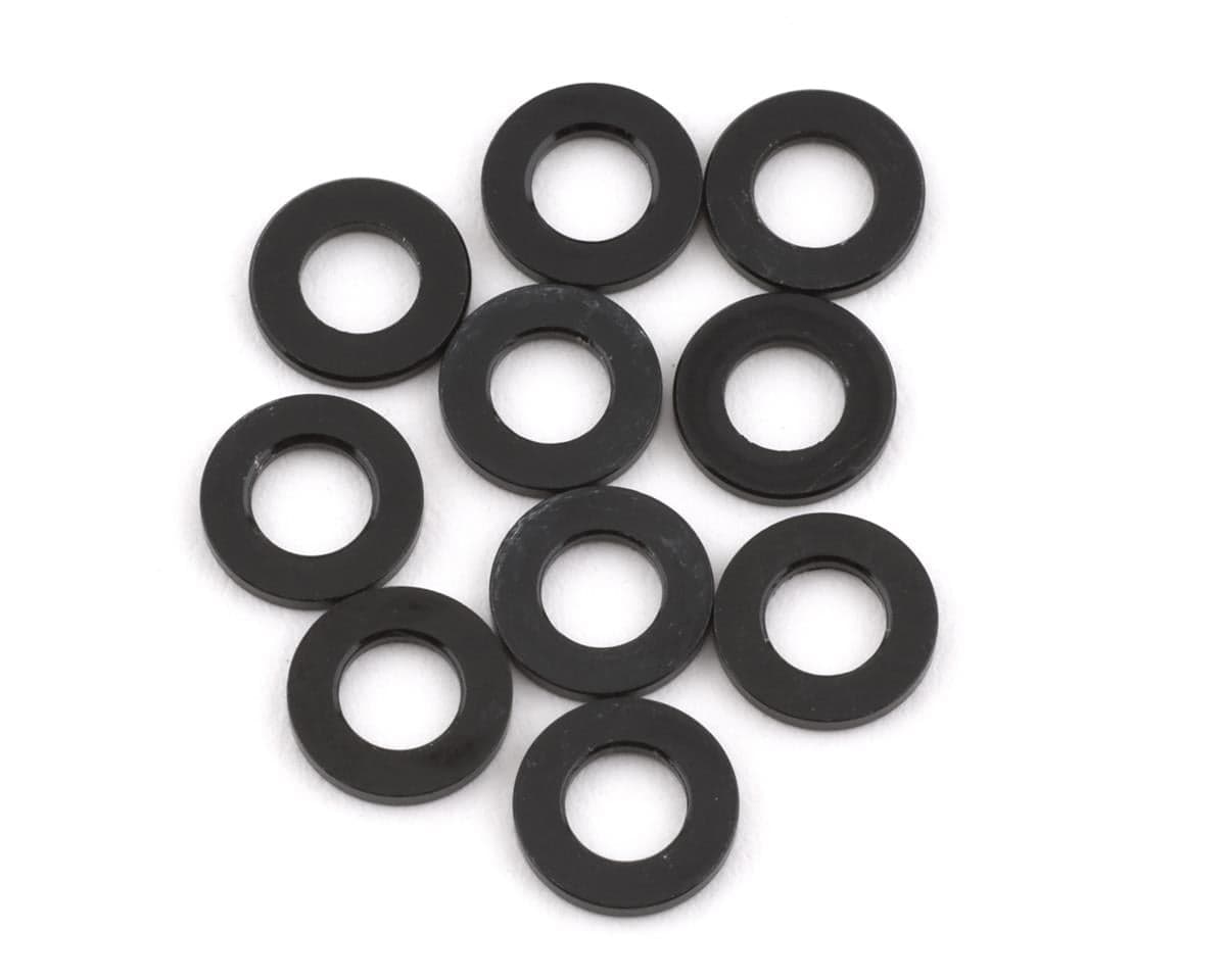 Schumacher 3mm Alloy Washers (Black) (10) (0.75mm)