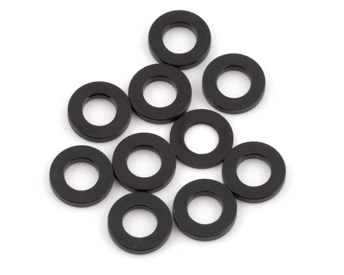 Schumacher 3mm Alloy Washers (Black) (10) (1.00mm)