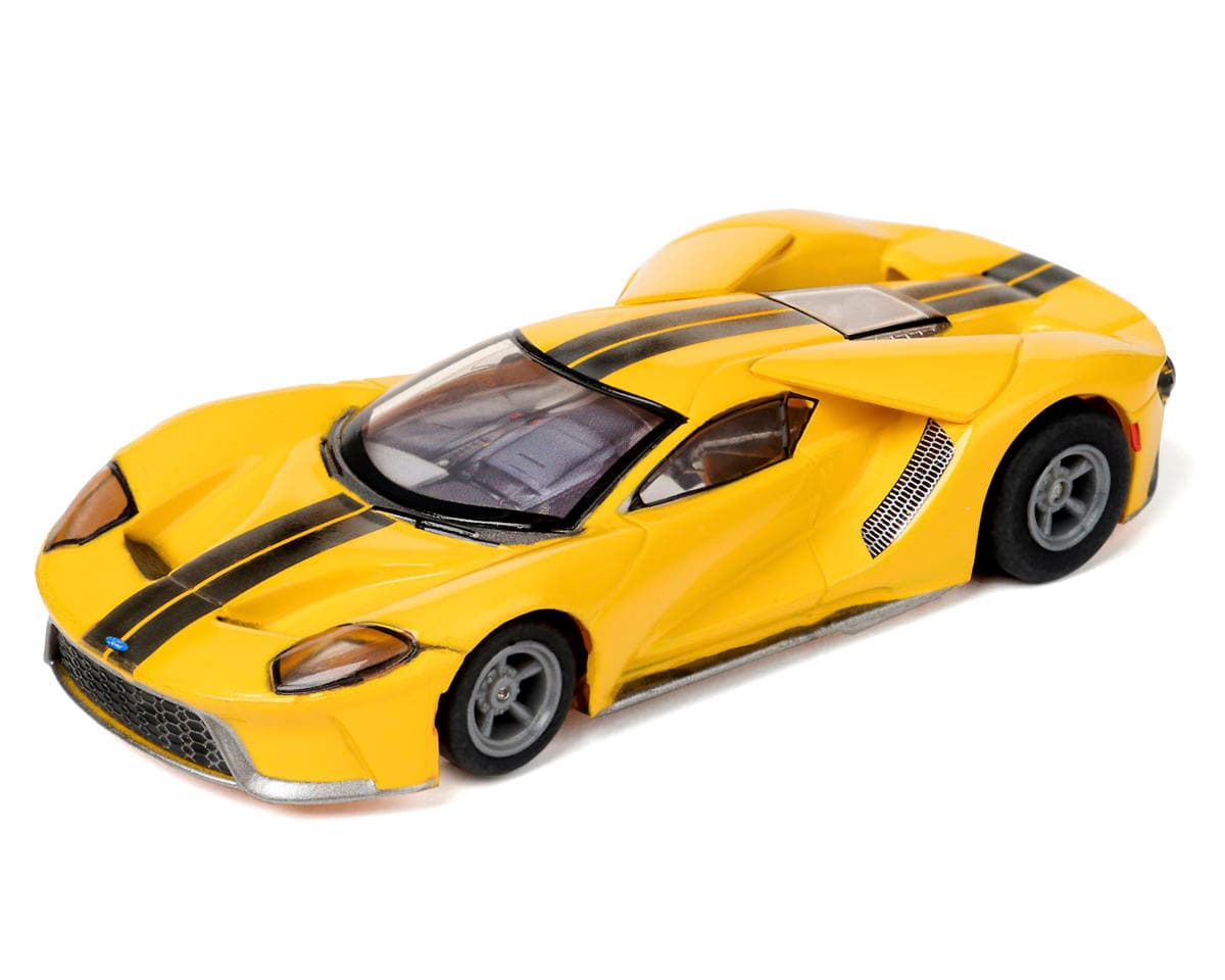 AFX Mega G+ Ford GT HO Slot Car (Triple Yellow) (LWB) (Mega G+)