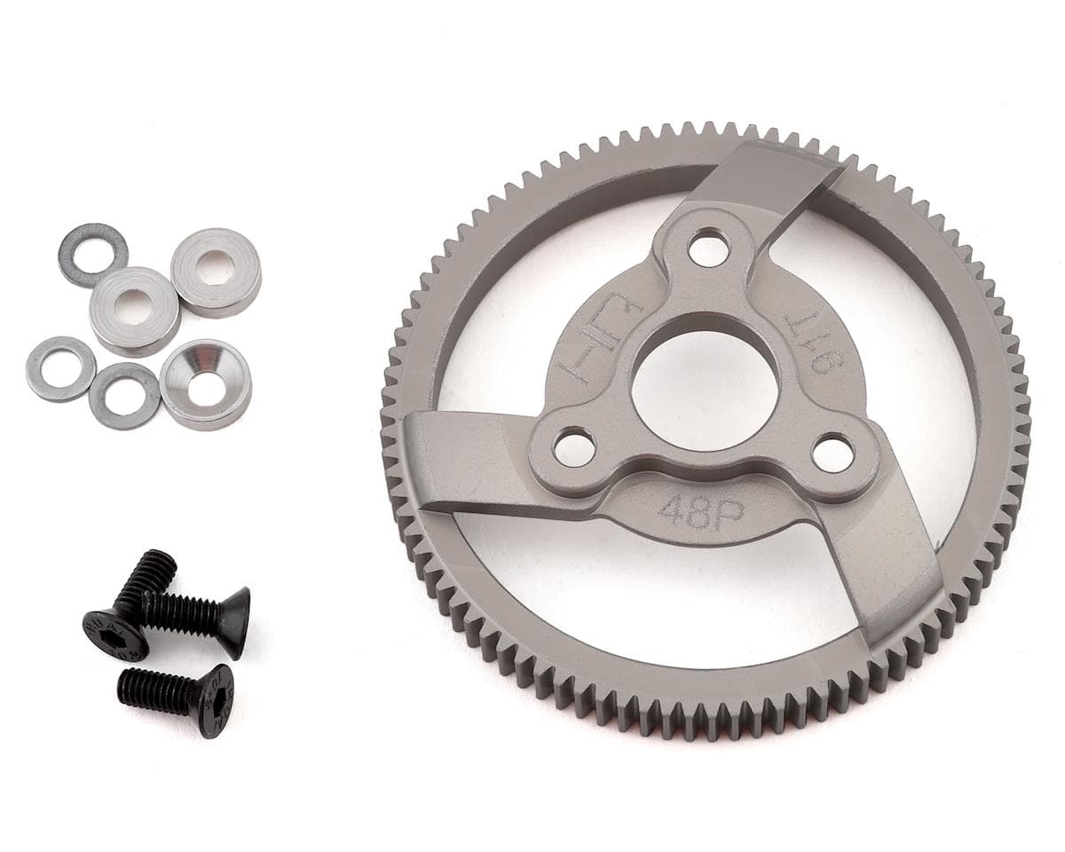 Hot Racing 48P Hard Anodized Aluminum Spur Gear for Traxxas 2WD (91T)