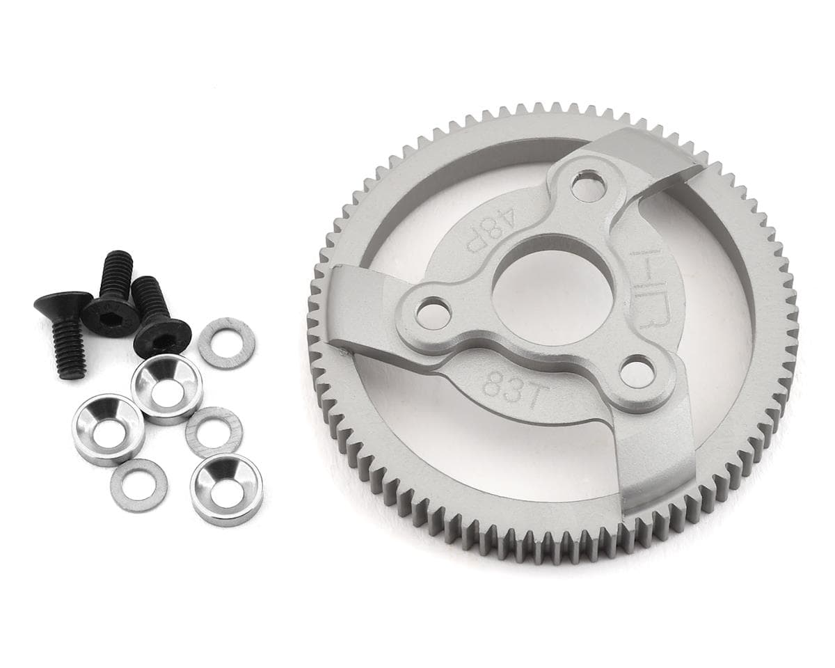 Hot Racing 48P Hard Anodized Aluminum Spur Gear for Traxxas 2WD (83T)
