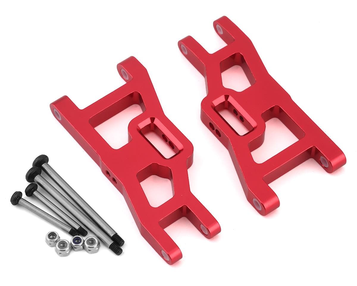 ST Racing Concepts Aluminum Heavy Duty Front Suspension Arms for Traxxas Slash w/Locknut Hinge Pins (2) (Red)
