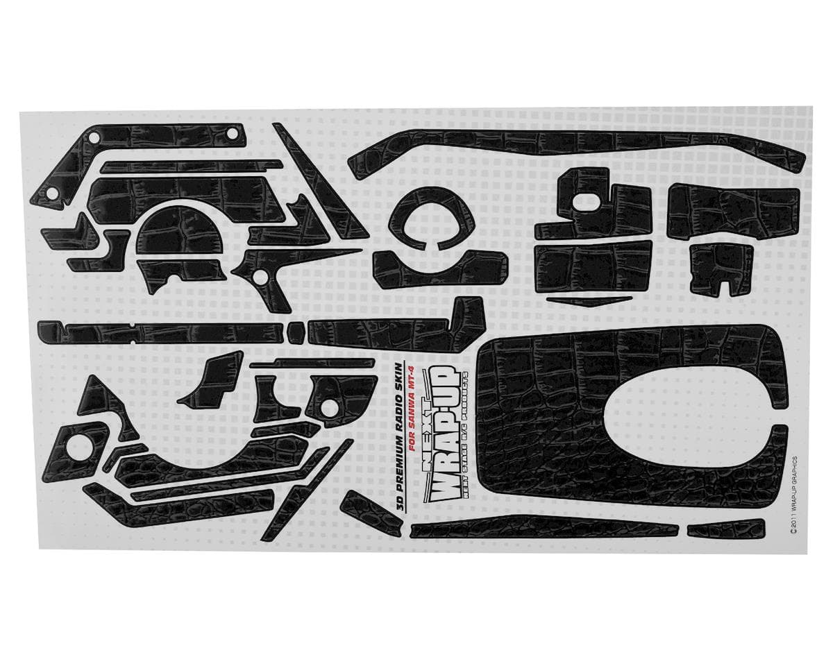 WRAP-UP NEXT REAL 3D "Crocodile" Premium Transmitter Skin (Black) (Sanwa MT4)