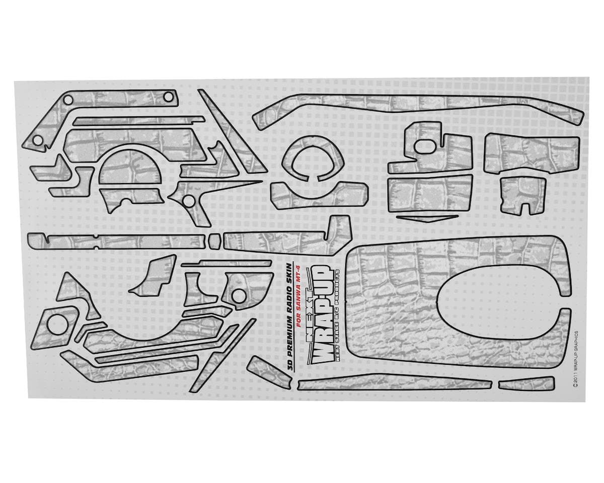 WRAP-UP NEXT REAL 3D "Crocodile" Premium Transmitter Skin (White) (Sanwa MT4)