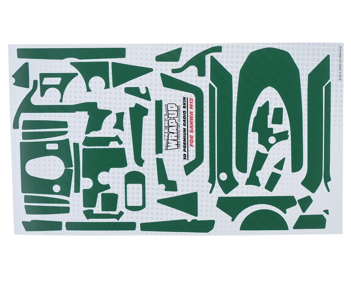 WRAP-UP NEXT REAL 3D "Carbon" Premium Transmitter Skin (Green) (Sanwa M12)