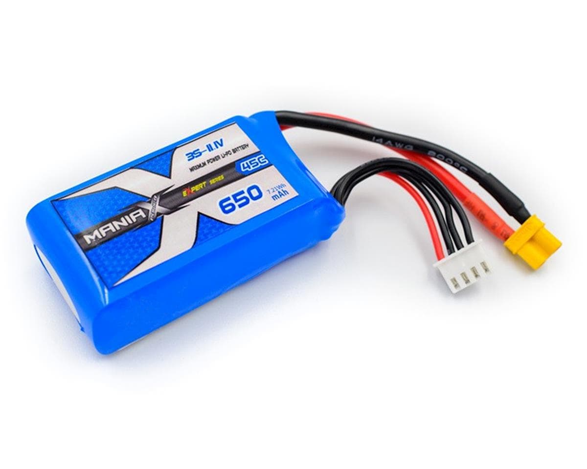 ManiaX 3s LiPo Battery 45C (11.1V/650mAh) (OMP M2/Logo 200) w/XT-30 Connector