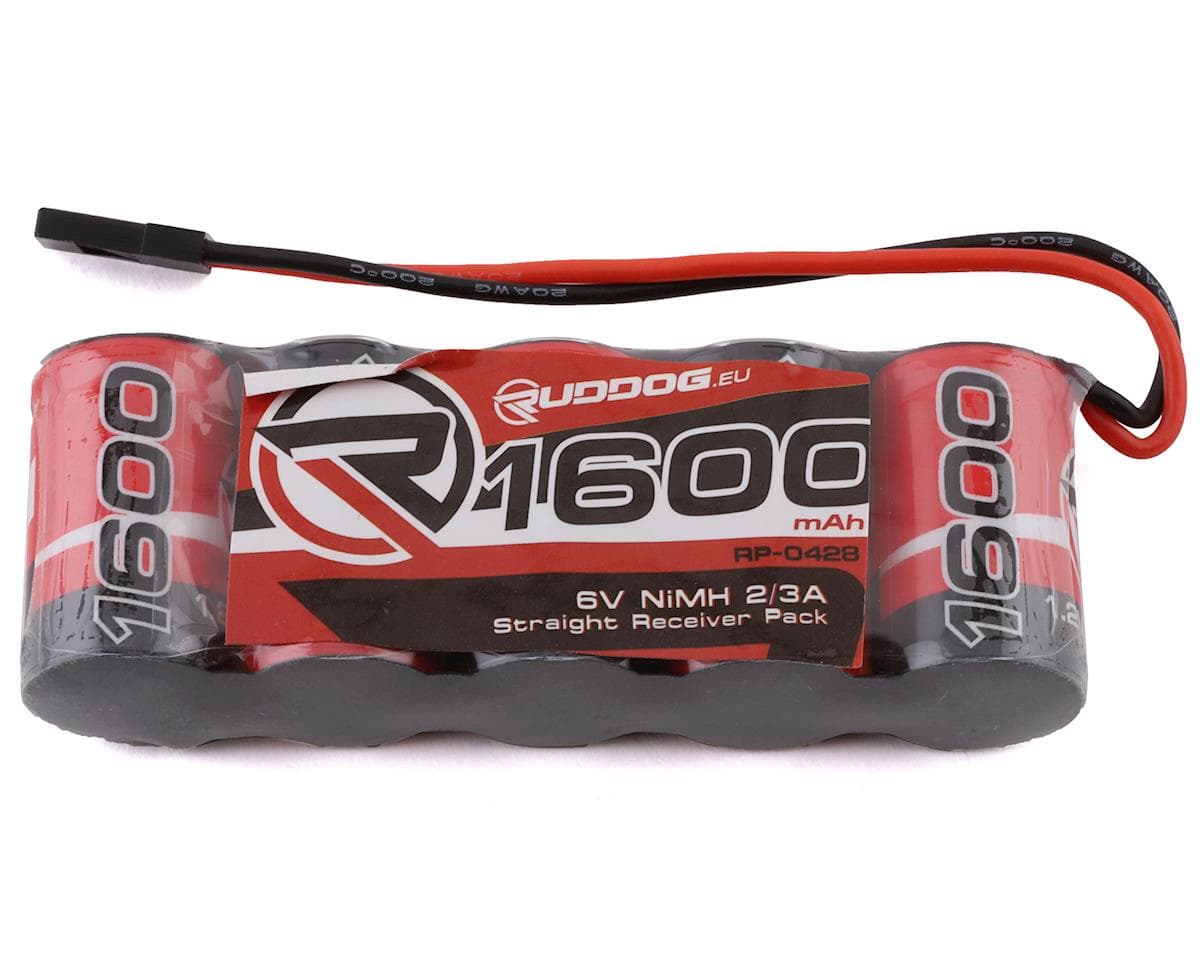 Ruddog 5-Cell NiMH 2/3A Straight Receiver Pack (6.0V/1600mAh)