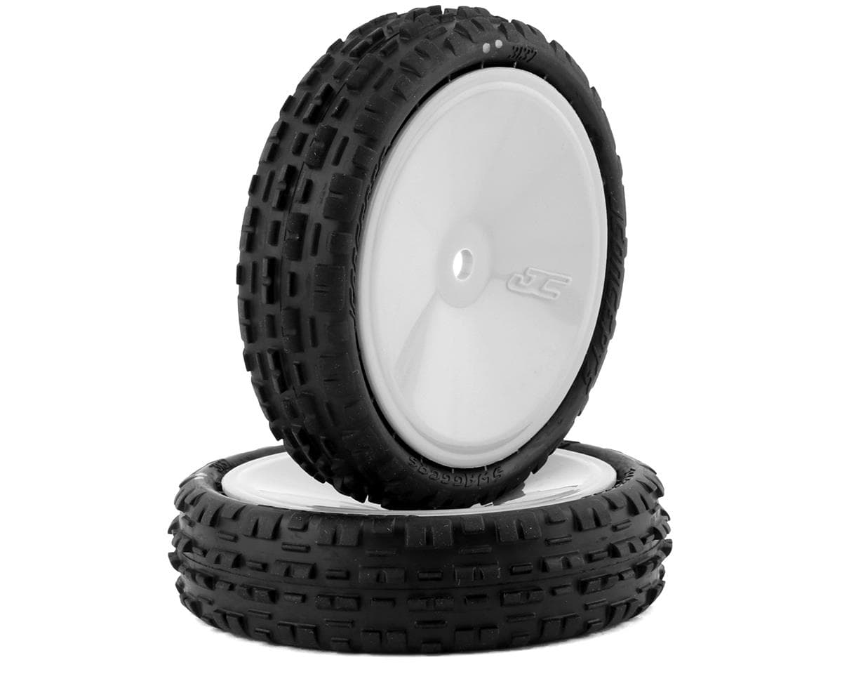 JConcepts Swaggers 2.2" Pre-Mounted 2WD Front Buggy Carpet Tires (White) (2) w/12mm Hex (Pink)