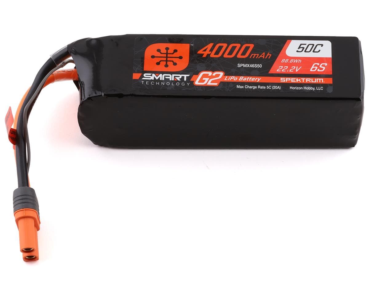 Spektrum RC 6S Smart G2 LiPo 50C Battery Pack (22.2V/4000mAh) w/IC5 Connector