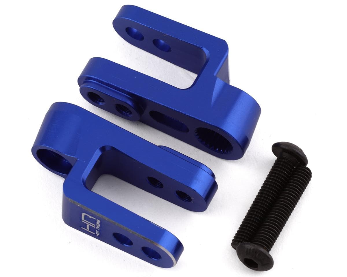 Hot Racing Aluminum Double-Shear Steering Servo Horn Arm for Traxxas Revo (Blue) (2)