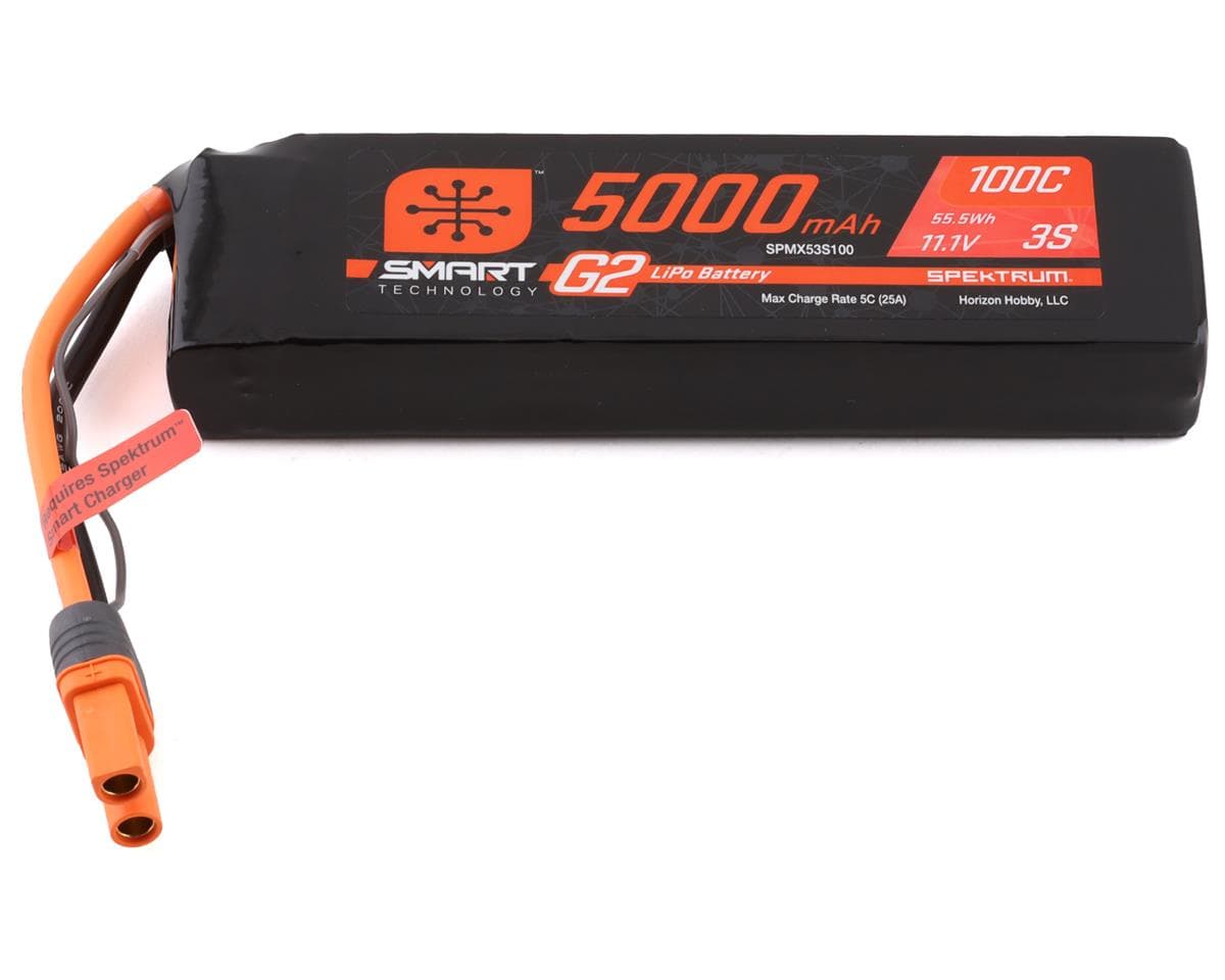 Spektrum RC 3S Smart G2 LiPo 100C Battery Pack (11.1V/5000mAh) w/IC5 Connector