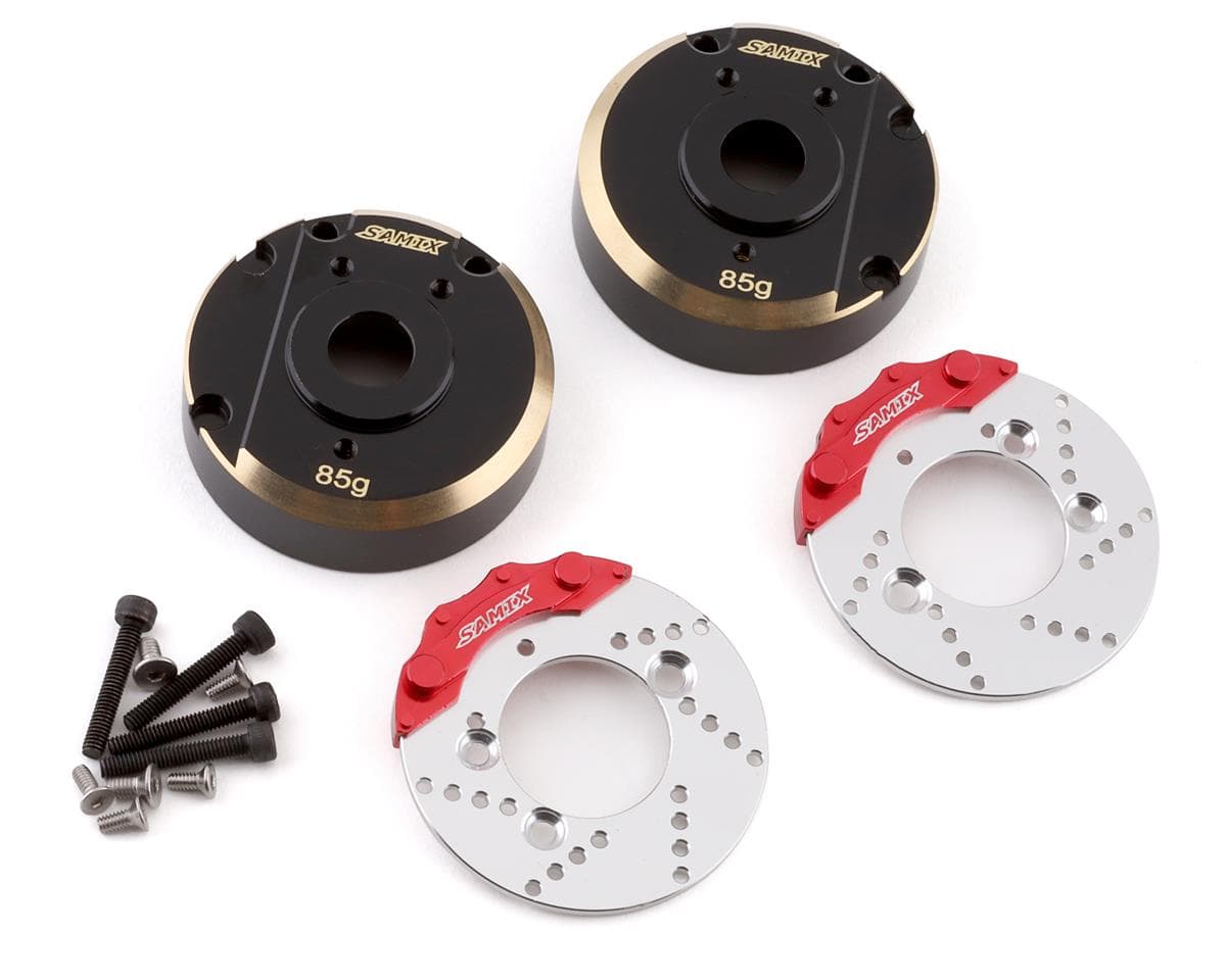 Samix Brass Portal Covers w/Scale Brake Rotors for Traxxas TRX-4 (2) (91g)