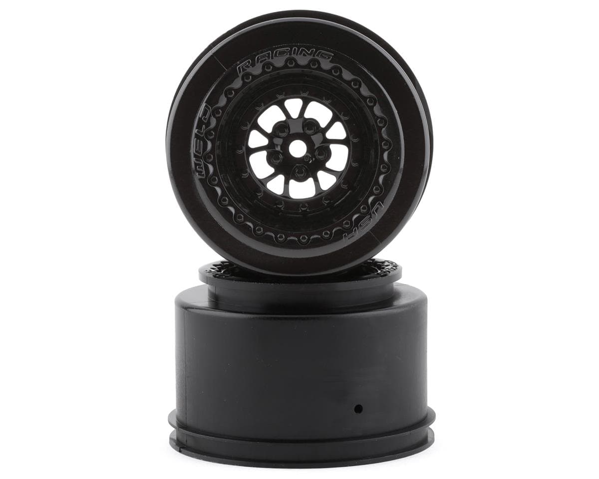 Traxxas Weld 2.2/3.0 Drag Racing Rear Wheels w/12mm Hex (Black) (2)