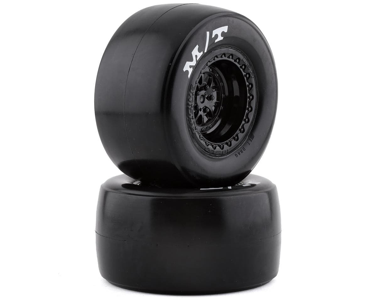 Traxxas Drag Slash Rear Pre-Mounted Tires (Gloss Black) (2) w/Weld Wheels & 12mm Hex