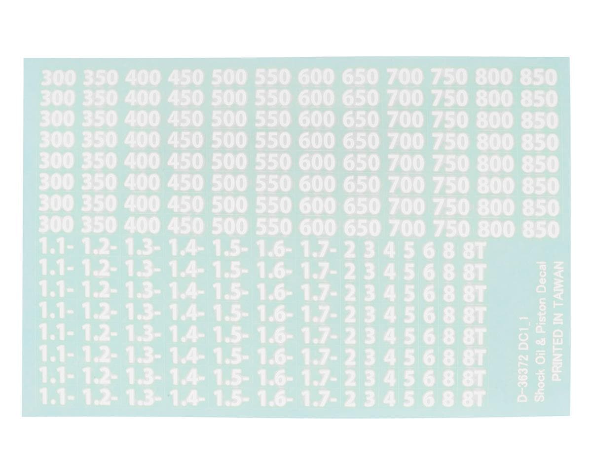 Kyosho Shock Oil & Piston Decal Set (White)