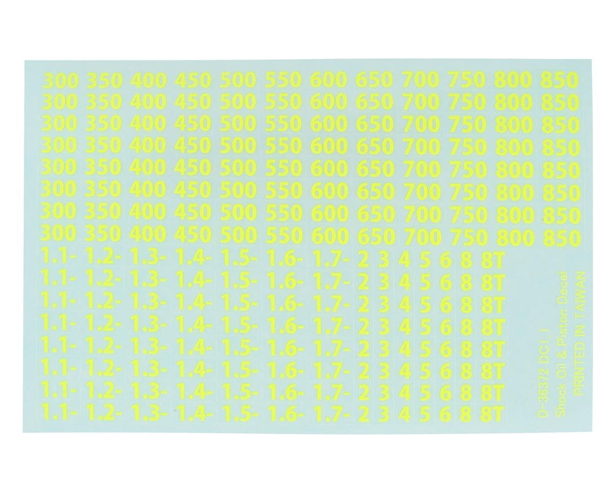 Kyosho Shock Oil & Piston Decal Set (Yellow)