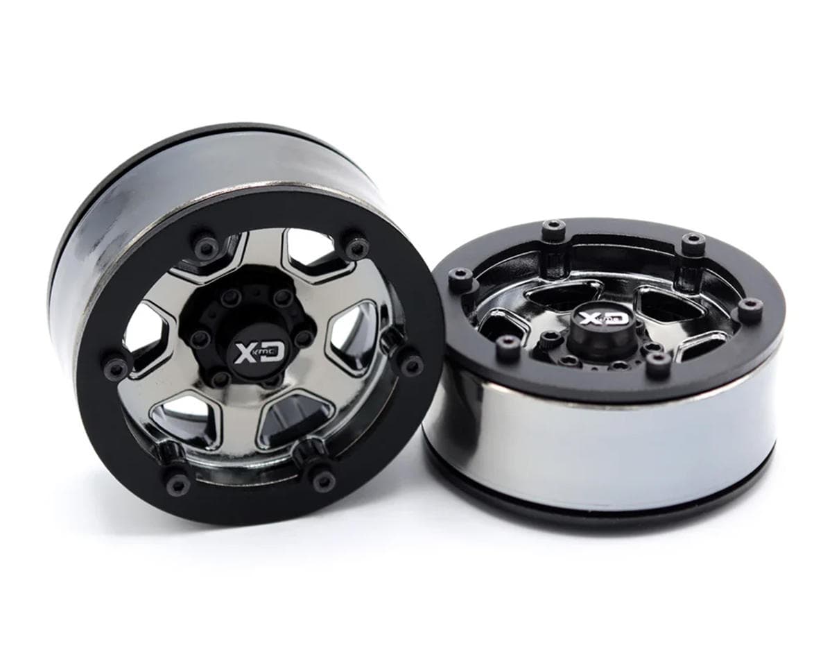 Incision KMC KM233 1.9" Plastic Beadlock Wheels (Black Chrome) (2)