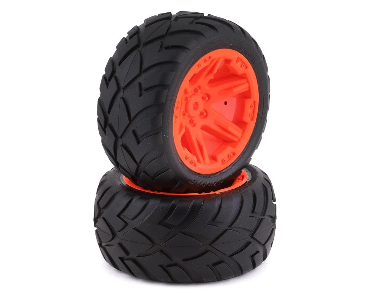 Traxxas Anaconda 2.8" Pre-Mounted Tires w/RXT Electric Rear Wheels (2) (Orange) w/12mm Hex