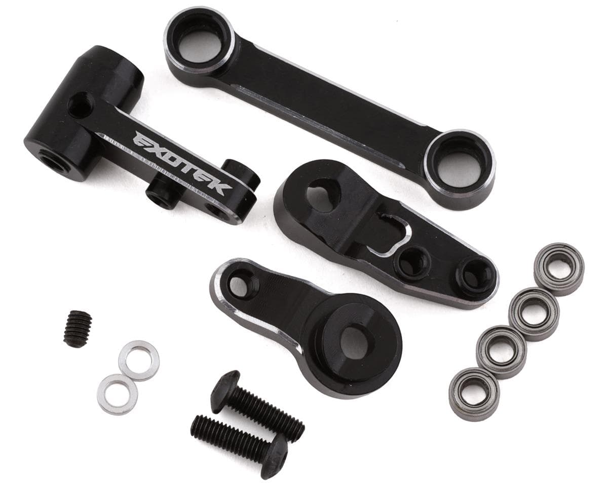 Exotek TLR 22S Drag Aluminum HD Steering Set (Silver/Black)
