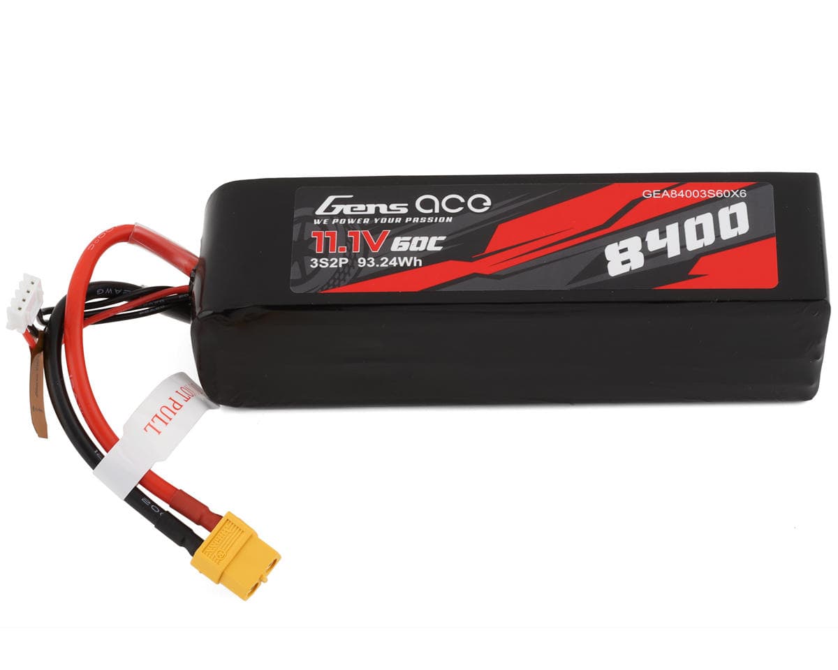Gens Ace 3S LiPo Battery 60C (11.1V/8400mAh) w/XT-60 Connector
