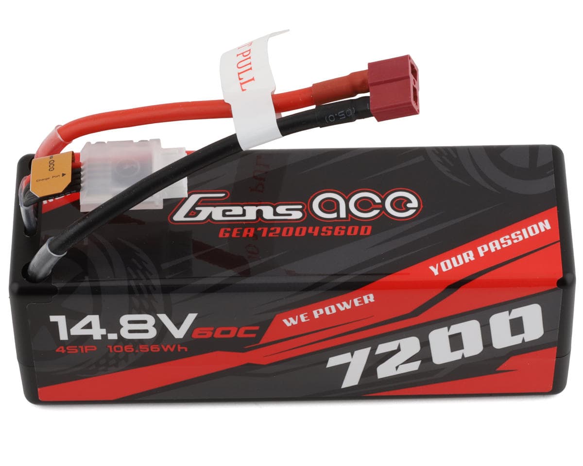 Gens Ace 4S LiPo Battery 60C (14.8V/7200mAh) w/Deans Connector