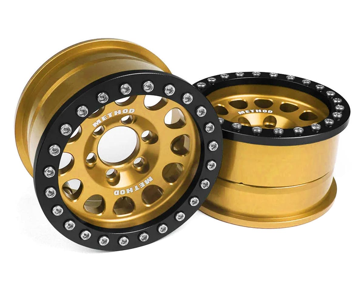 Vanquish Products 1.9" Method 105 CNC Aluminum Crawler Beadlock Wheels (Gold) (2)