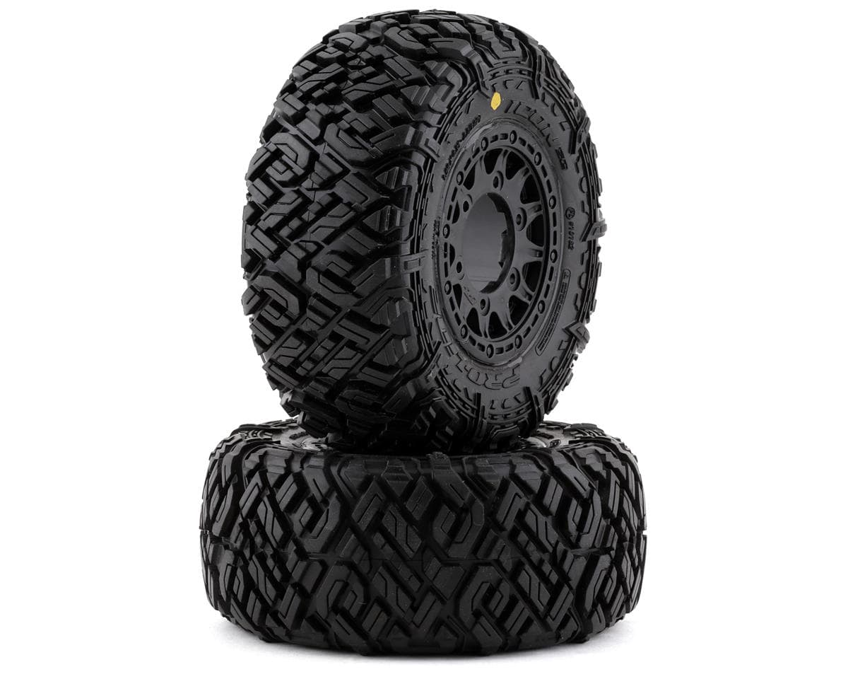 Pro-Line Icon SC Pre-Mounted Tires w/Raid Wheels (Black) (2) (M2) w/Removable 12mm Hex