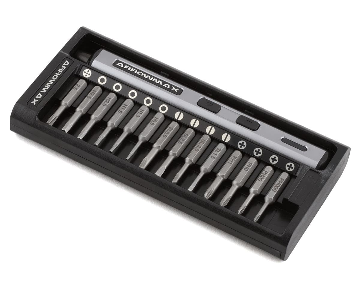 AM Arrowmax 28-Piece SES Mini Electric Screwdriver w/Carrying Case (Space Grey)