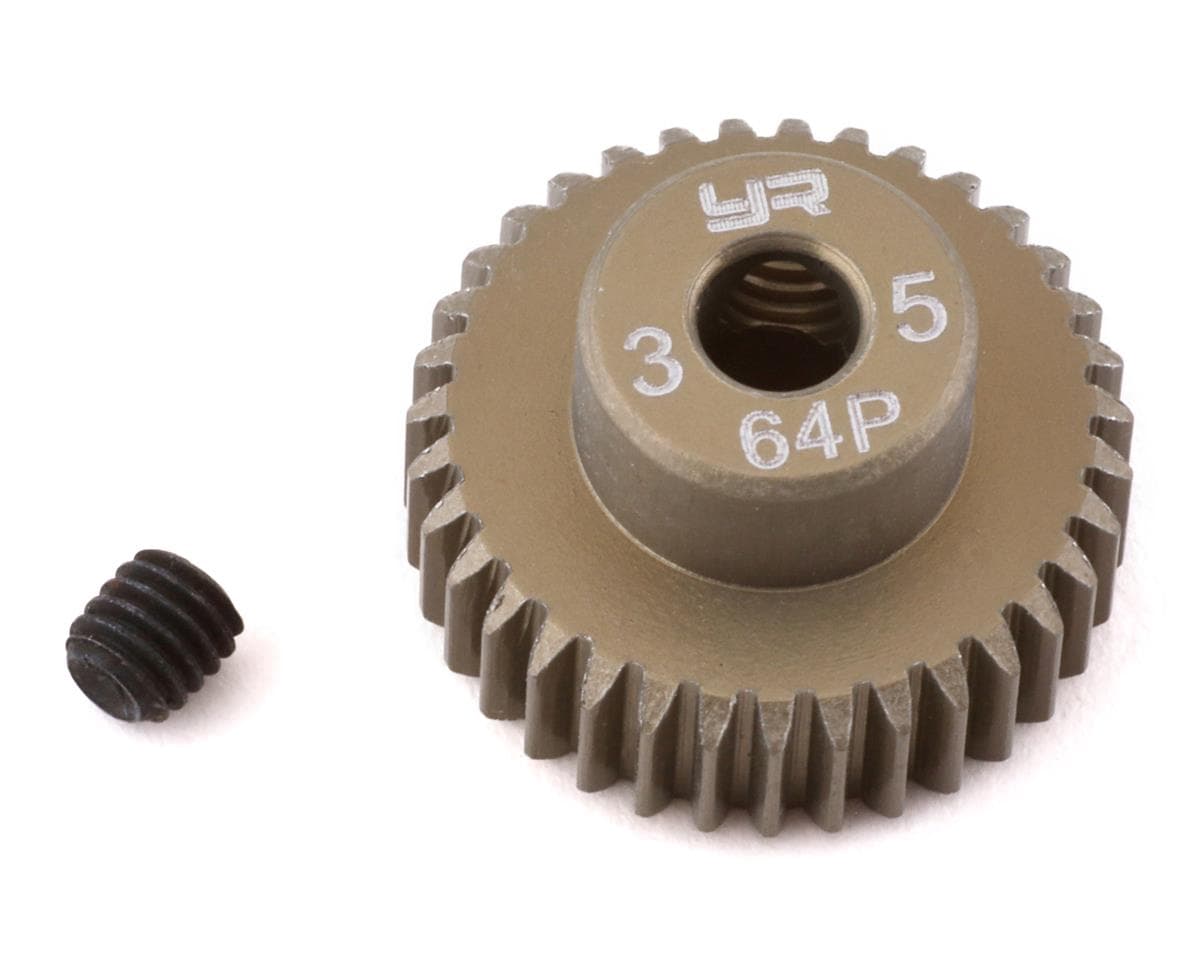 Yeah Racing 64P Hard Coated Aluminum Pinion Gear (35T)