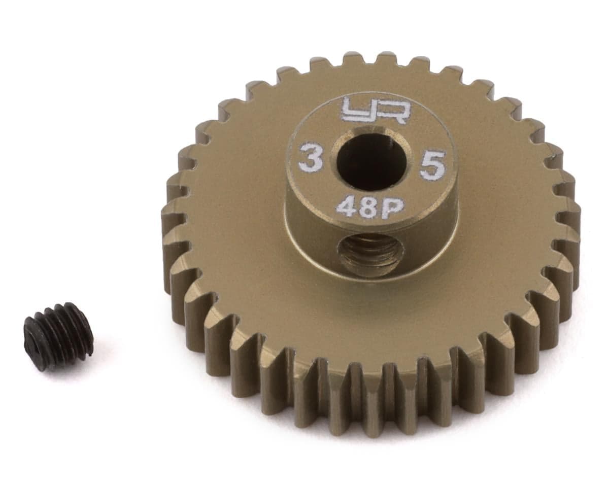 Yeah Racing 48P Hard Coated Aluminum Pinion Gear (35T) (3.17mm Bore)