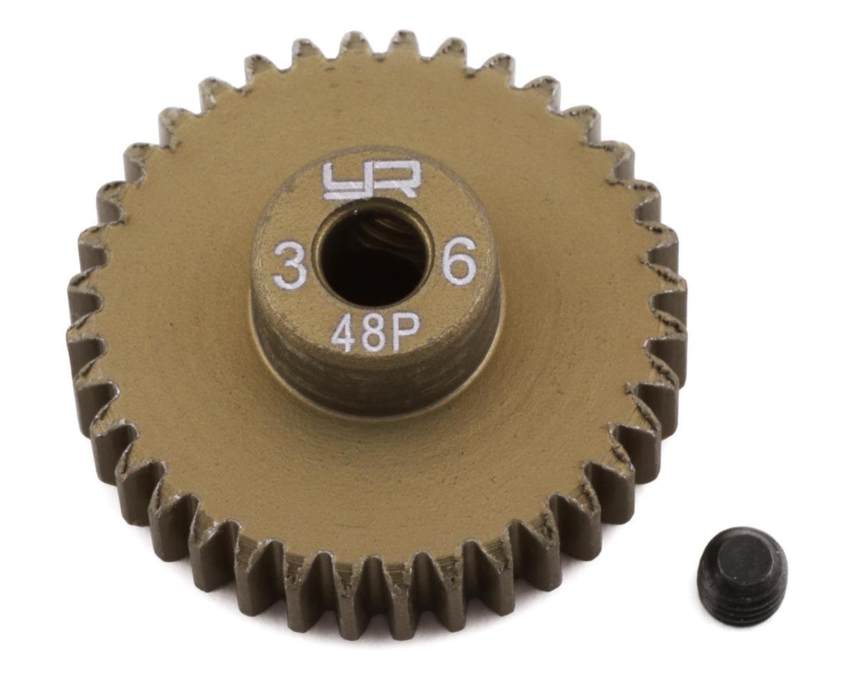 Yeah Racing 48P Hard Coated Aluminum Pinion Gear (36T) (3.17mm Bore)